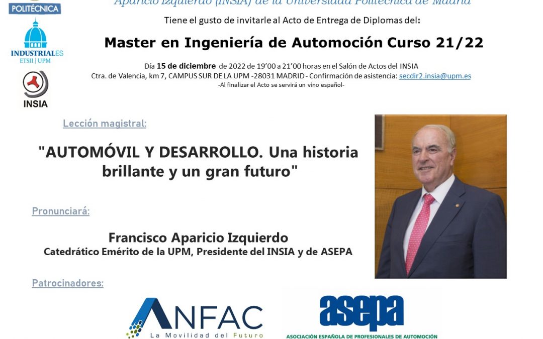 Uncategorized archivos - Instituto Universitario de Investigación del  Automóvil Francisco Aparicio Izquierdo